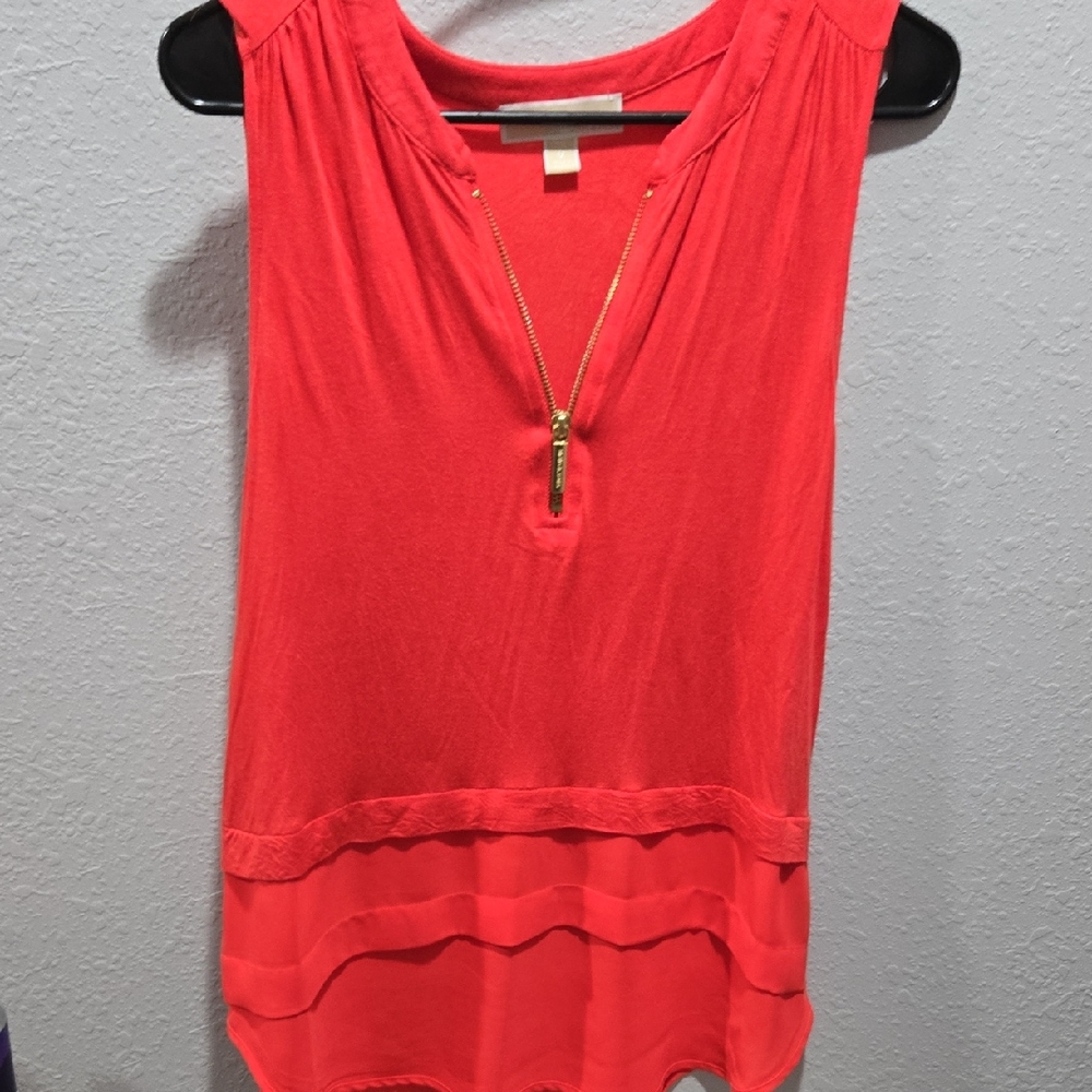 Michael Kors Red Sleeveless Relaxed Blouse